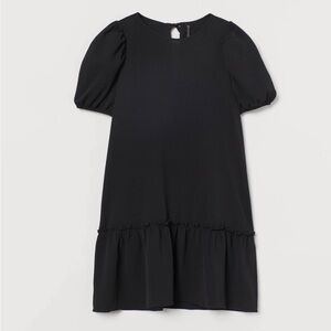 H&M Short Puff Sleeve Black Dress